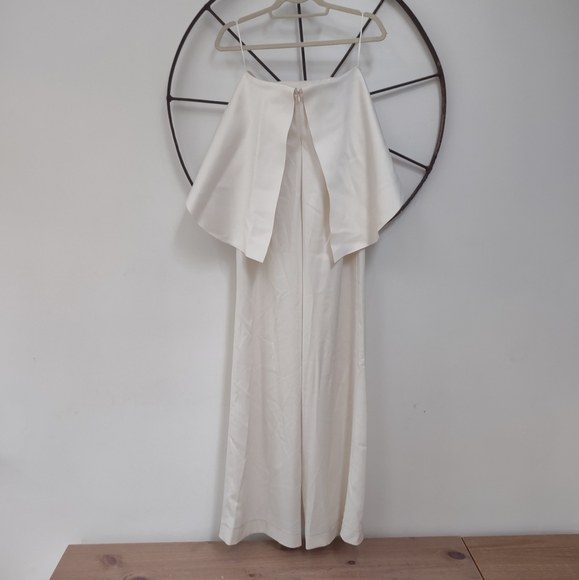 Solace London Cadenza Ivory wide leg draped ruffle jumpsuit 2 $580 - Picture 4 of 9